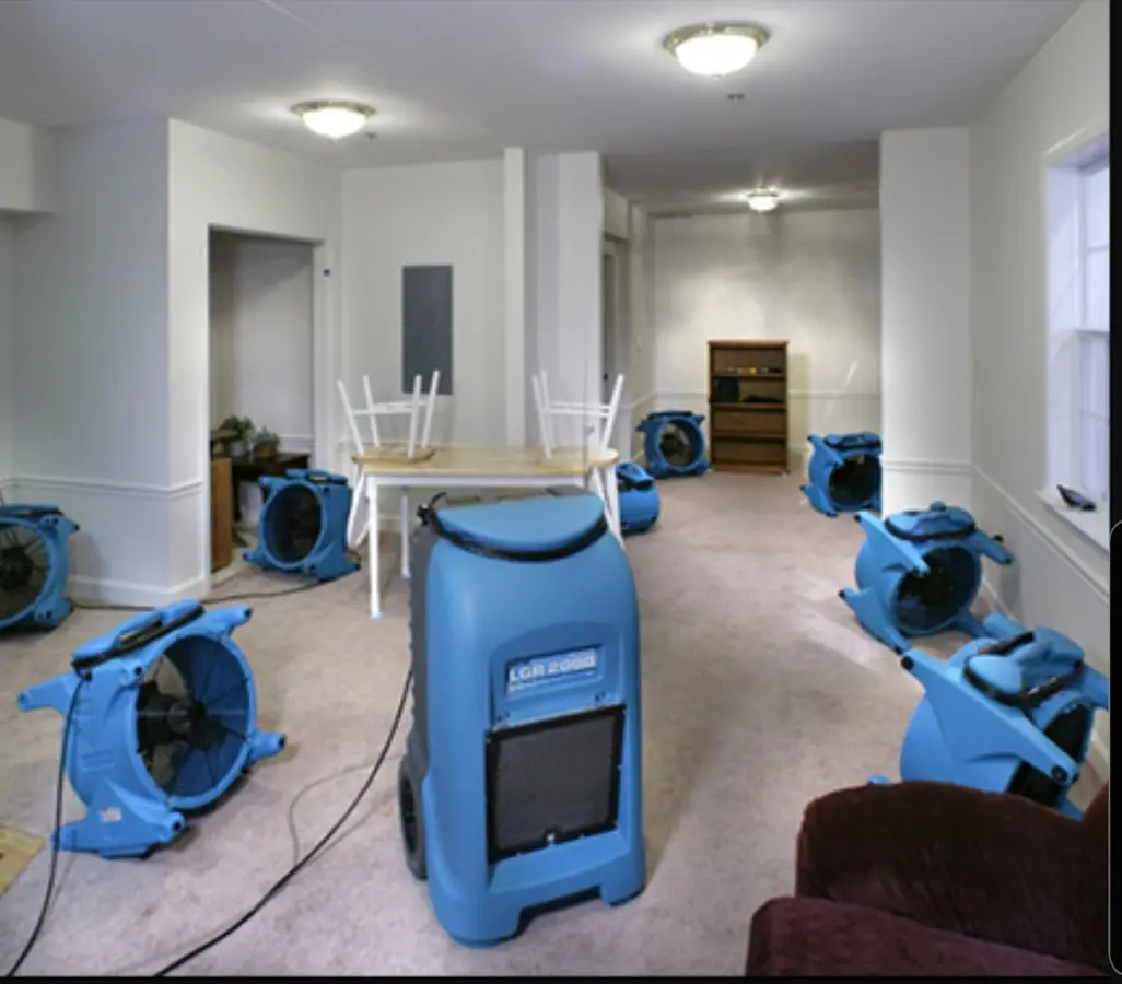 Air movers and dehumidifier setup for Water Extraction & Removal in San Tan Valley