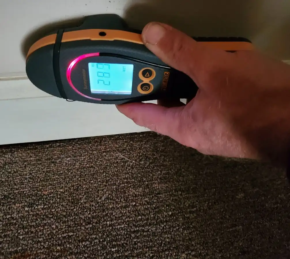 Moisture detection at baseboard during Mold Inspection & Testing in San Tan Valley